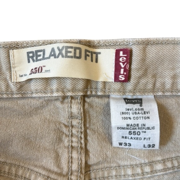 Levi’s 550 Relaxed Fit Jeans Straight Leg Tan/Beige  Cotton 2006 Red Tab 33x31 - Picture 9 of 14